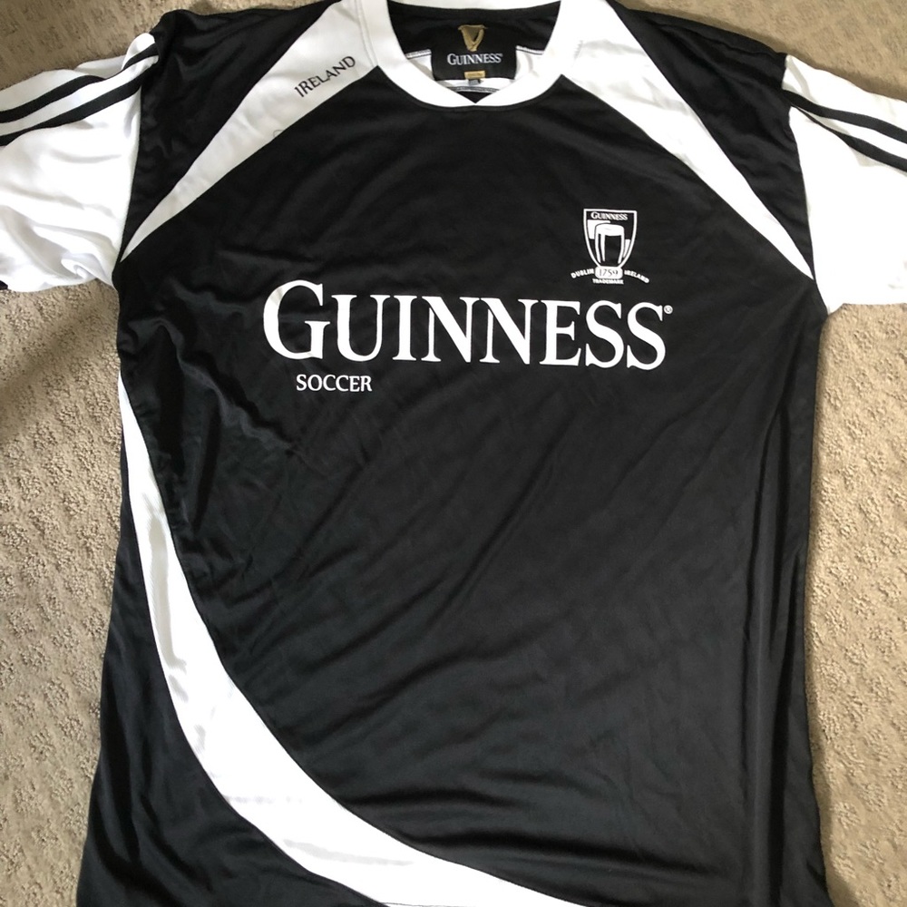 Guiness Mens Soccer Jersey.  size XXL, Black